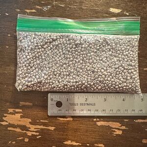 1960’s glass frosted gold/silver seed beads 3mm, 3 lots